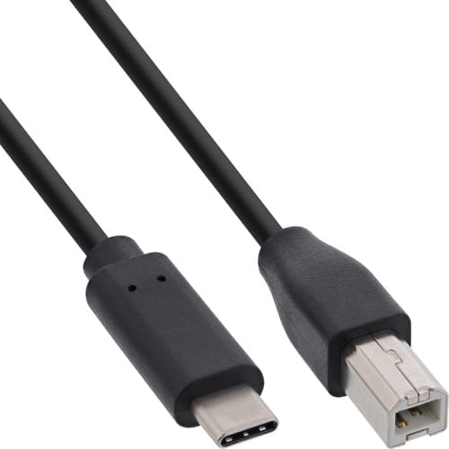 Inline® Usb 2.0 Kabel, Usb-C Stecker An Usb-B Stecker, Schwarz, 1m