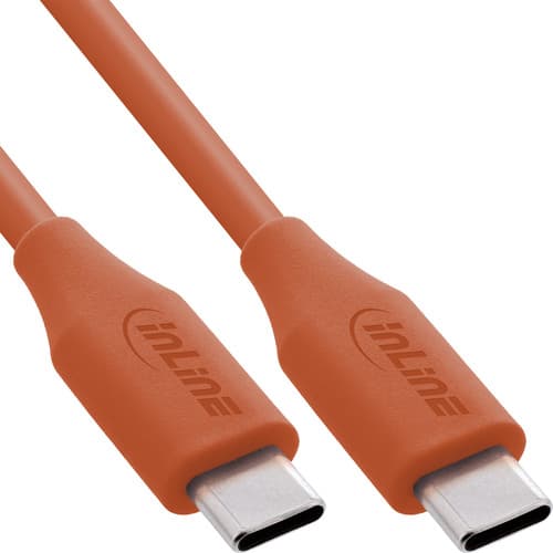 Inline® Usb 2.0 Kabel, Usb-C Schnellladekabel 100w, Papaya/Orange 0,5m