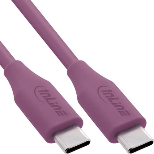 Inline® Usb 2.0 Kabel, Usb-C Schnellladekabel 100w, Wild Berry/Violett 2m