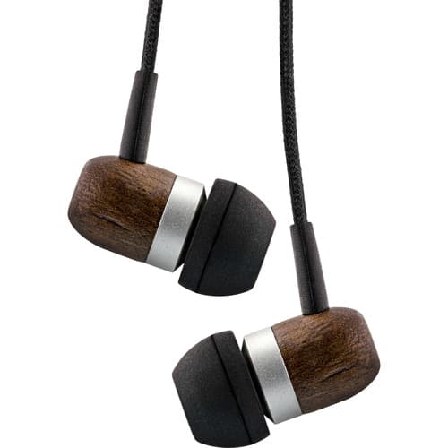 Inline® Woodin-Ear, In-Ear Headset Mit Kabelmikrofon Und Funktionstaste, Walnuss
