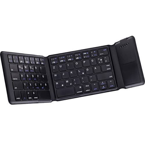 Inline® Faltbare Bluetooth Tastatur Mit Touchpad, Schwarz