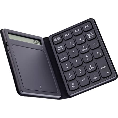 Inline® Bluetooth Nummernblock Mit Touchpad, Display, Faltbar, Schwarz