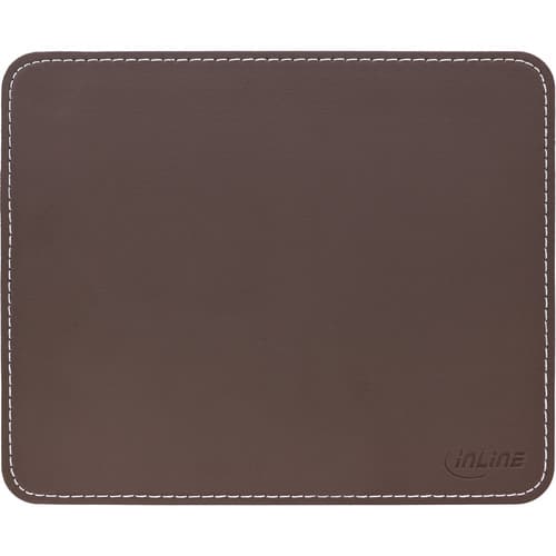 Inline® Maus-Pad Premium Kunstleder, 255x220x3mm, Braun