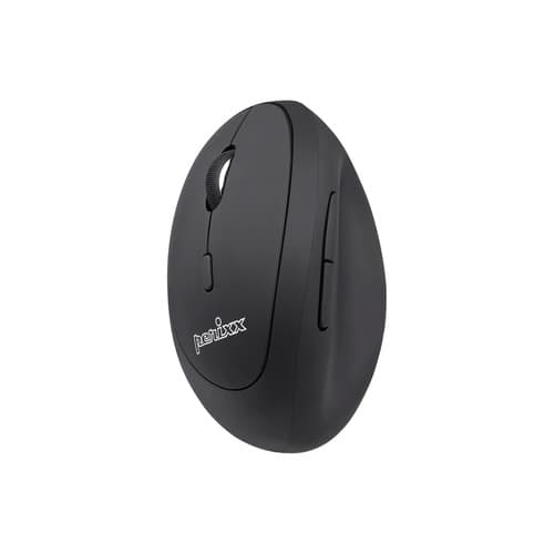 Perixx Perimice-719l, Kleine Ergonomische Maus, Linkshänder, Schnurlos, Schwarz