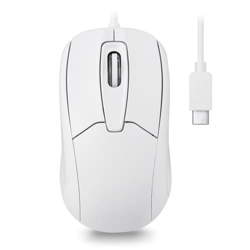 Perixx Perimice-209 C W, Kabelgebundene Usb-C Maus, Scrollrad, Weiß