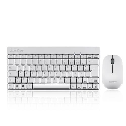 Perixx Periduo-712 De W, Mini Tastatur Und Maus Set, Schnurlos, Weiß