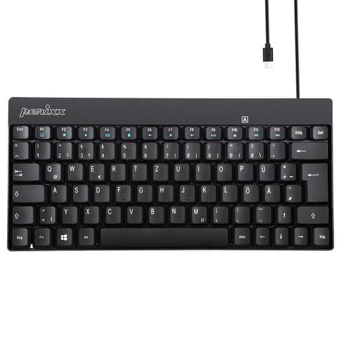 Perixx Periboard-422 De, Mini Usb-C Tastatur Kabelgebunden, Schwarz