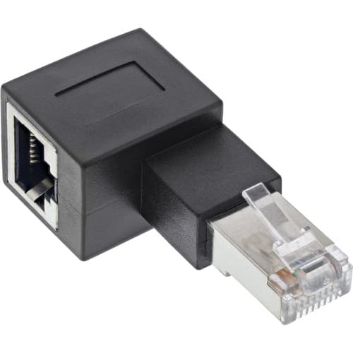 Inline® Patchkabel-Adapter Cat.6a, Rj45 Stecker/Buchse, 90ï¿½ Nach Links Gewinkelt
