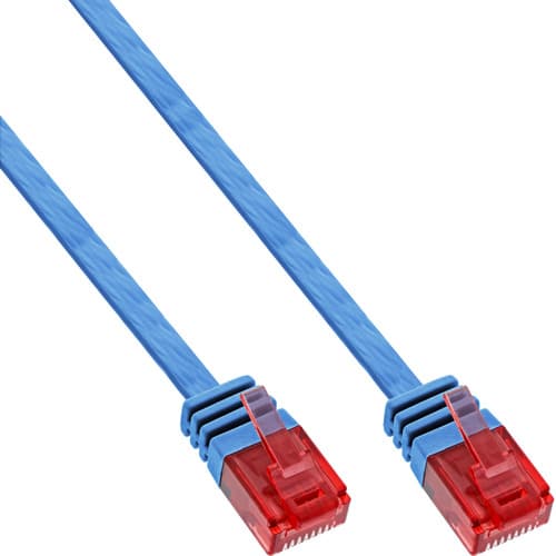 Inline® Patchkabel Flach, U/Utp, Cat.6, Blau, 10m