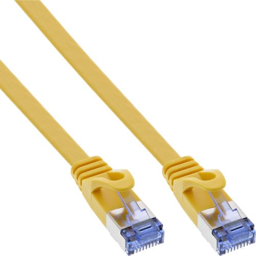 Inline® Patchkabel Flach, U/Ftp, Cat.6a, Gelb, 5 M