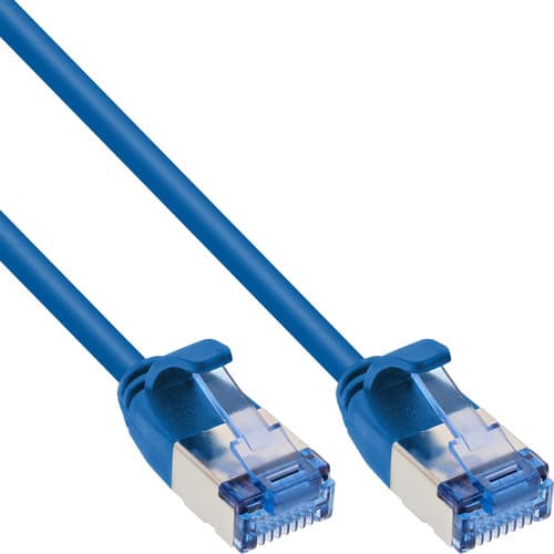 Inline® Patchkabel Slim, U/Ftp Pimf, Cat.6a, Blau, 0,25 M