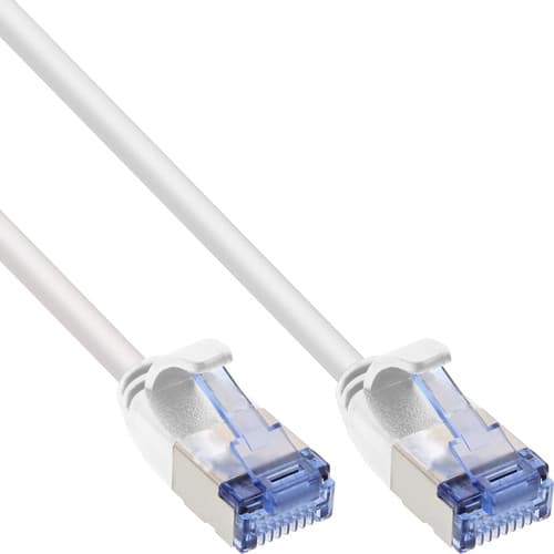 Inline® Patchkabel Slim, U/Ftp Pimf, Cat.6a, Weiß, 0,25 M