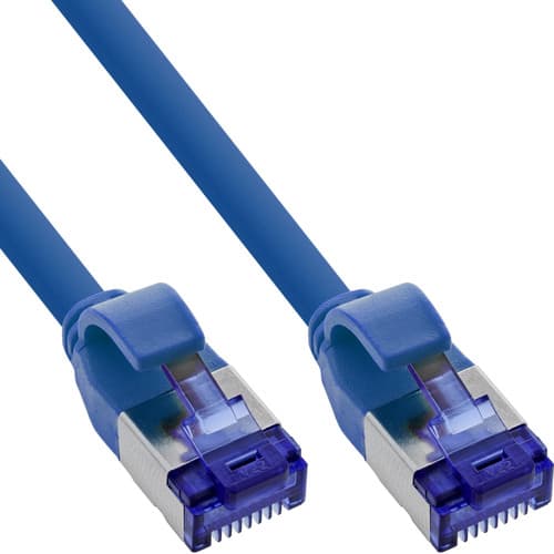 Inline® Patchkabel Slim, Cat.6a, S/Ftp, Tpe (Lszh) Flexibel, Poe, Blau, 15m