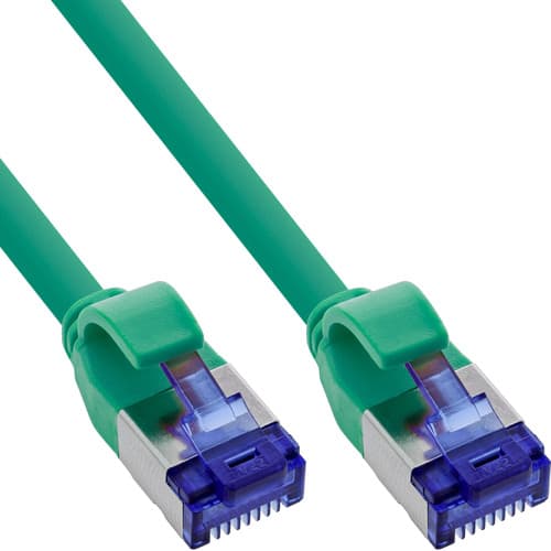 Inline® Patchkabel Slim, Cat.6a, S/Ftp, Tpe (Lszh) Flexibel, Poe, Grün, 0,5m