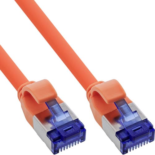 Inline® Patchkabel Slim, Cat.6a, S/Ftp, Tpe (Lszh) Flexibel, Poe, Orange, 5m