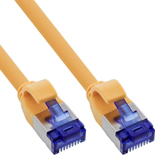Inline® Patchkabel Slim, Cat.6a, S/Ftp, Tpe (Lszh) Flexibel, Poe, Gelb, 2m