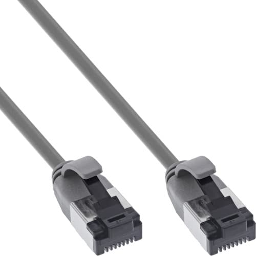 Inline® Patchkabel Slim, U/Ftp, Cat.8.1, Tpe Halogenfrei, Grau, 3m