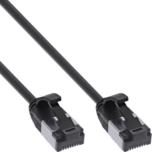 Inline® Patchkabel Slim, U/Ftp, Cat.8.1, Tpe Halogenfrei, Schwarz, 5m