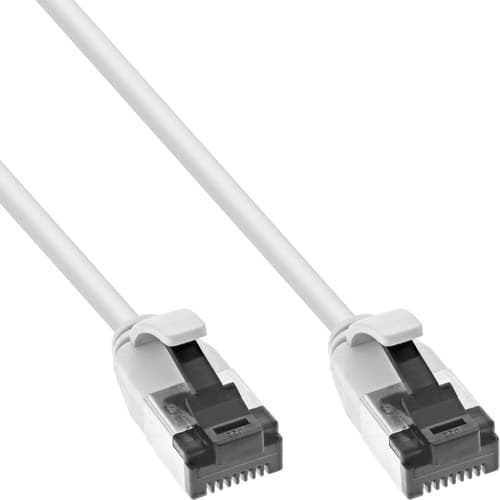 Inline® Patchkabel Slim, U/Ftp, Cat.8.1, Tpe Halogenfrei, Weiß, 0,25m
