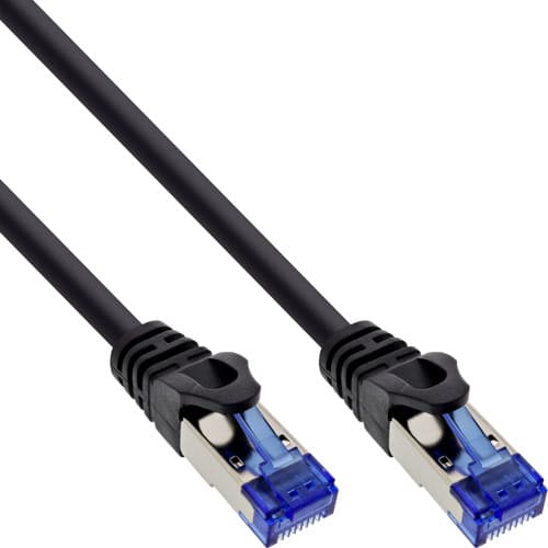 Inline® Patchkabel Armiert, U/Ftp, Cat.6a, Schwarz, 15m
