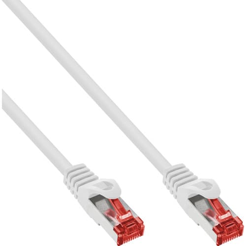 50er Bulk-Pack Inline® Patchkabel, S/Ftp (Pimf), Cat.6, Pvc, Cca, Weiß, 1,5m