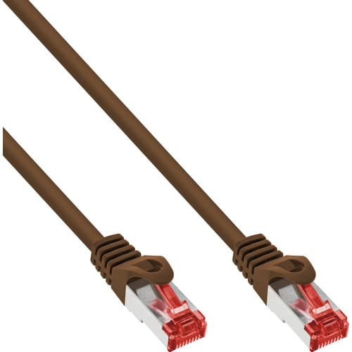 Inline® Patchkabel, S/Ftp (Pimf), Cat.6, 250mhz, Pvc, Kupfer, Braun, 0,3m
