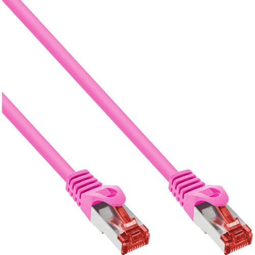 Inline® Patchkabel, S/Ftp (Pimf), Cat.6, 250mhz, Pvc, Kupfer, Pink, 7,5m