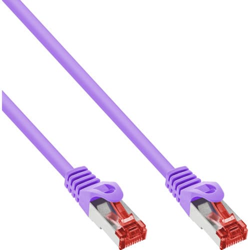 Inline® Patchkabel, S/Ftp (Pimf), Cat.6, 250mhz, Pvc, Kupfer, Purple, 0,25m