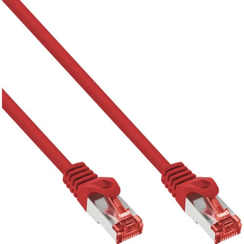 Inline® Patchkabel, S/Ftp (Pimf), Cat.6, Halogenfrei, Kupfer, Rot, 15m