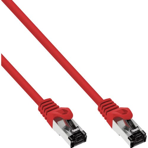 Inline® Patchkabel, S/Ftp (Pimf), Cat.8.1, 2000mhz, Halogenfrei, Rot, 1m