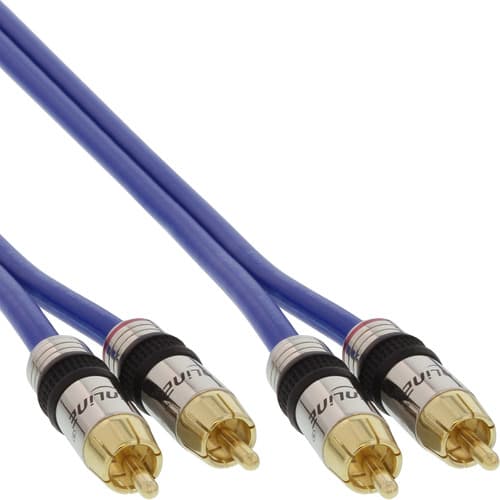 Inline® Cinch Kabel Audio, Premium, 2x Cinch Stecker / Stecker, 0,5 M