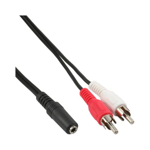 Inline® Cinch/Klinke Kabel, 2x Cinch Stecker An 3,5mm Klinke Buchse, 1m