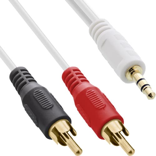 Inline® Cinch/Klinke Kabel, 2x Cinch Stecker An 3,5mm Klinke Stecker, 2,5m