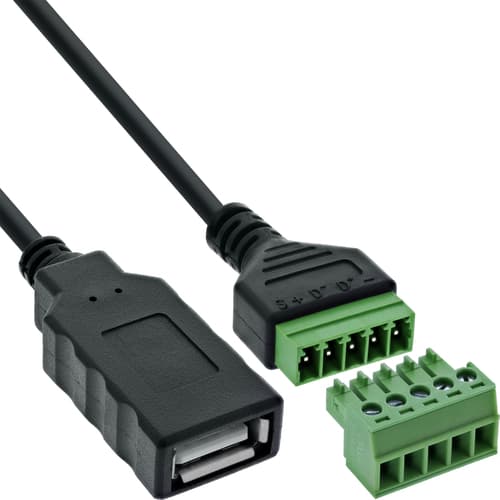 Inline® Usb-A Buchse An Terminalblock, 5pol, Mit Kabel