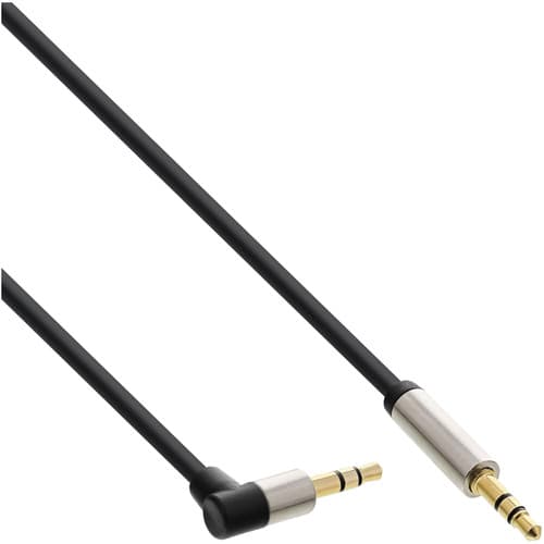 Inline® Slim Audio Kabel Klinke 3,5mm St/St, Gewinkelt, Stereo, 10m