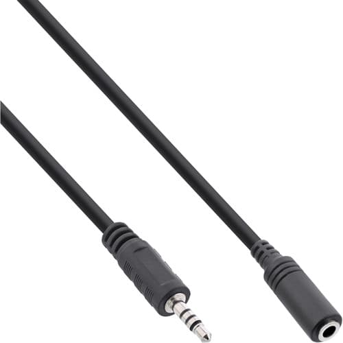 Inline® Klinken Adapterkabel 4pol 2,5mm Stecker -> 4pol 3,5mm Buchse, 3m