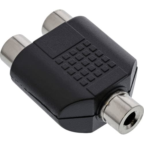 Inline® Audio Adapter, 3,5mm Klinke Buchse Mono An 2x Cinch Buchse