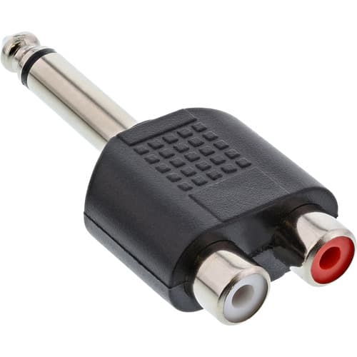 Inline® Audio Adapter, 6,3mm Klinke Stecker An 2x Cinch Buchse, Mono