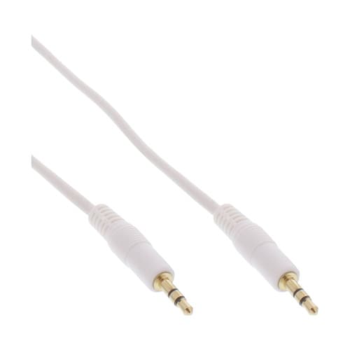 Inline® Klinke Kabel, 3,5mm Stecker / Stecker, Stereo, Weiß / Gold, 5m