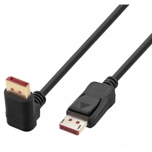 Displayport 1.4 Anschlusskabel, M/M 4k@120hz, 1m Schwarz 1-Seitig Gewinkelt