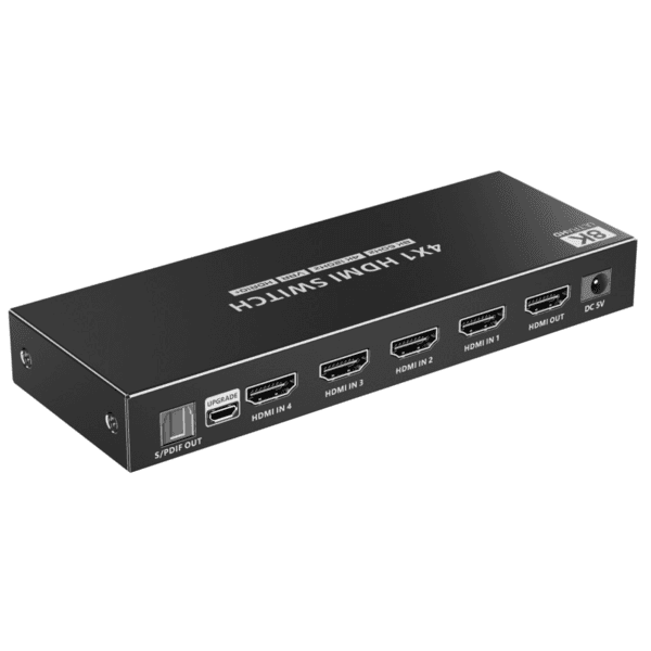 Techly 4x1 Hdmi 2.1 8k 3d Switch, Mit Optischen Spdif