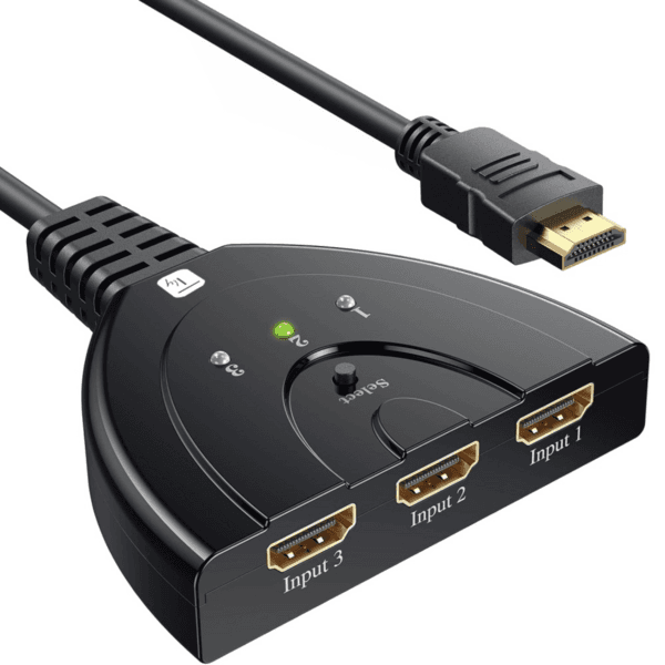 Kompakter 3-Port Hdmi Switch, 8k@60hz, 0,50m, Schwarz, 3xin/1xaut