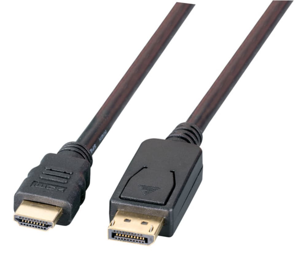 Displayport Displayport/Hdmi Kabel 4k60hz,A-A St-St, 3m, Schwarz - 1 Vpe = 10 St�Ck
