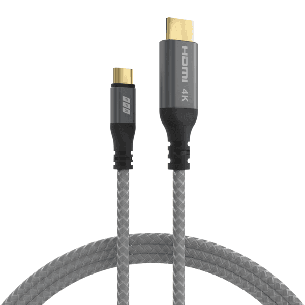 Usb-C Auf Hdmi Kabel 4k30hz, 1,8m Grau Goldkontaktetextilmantel