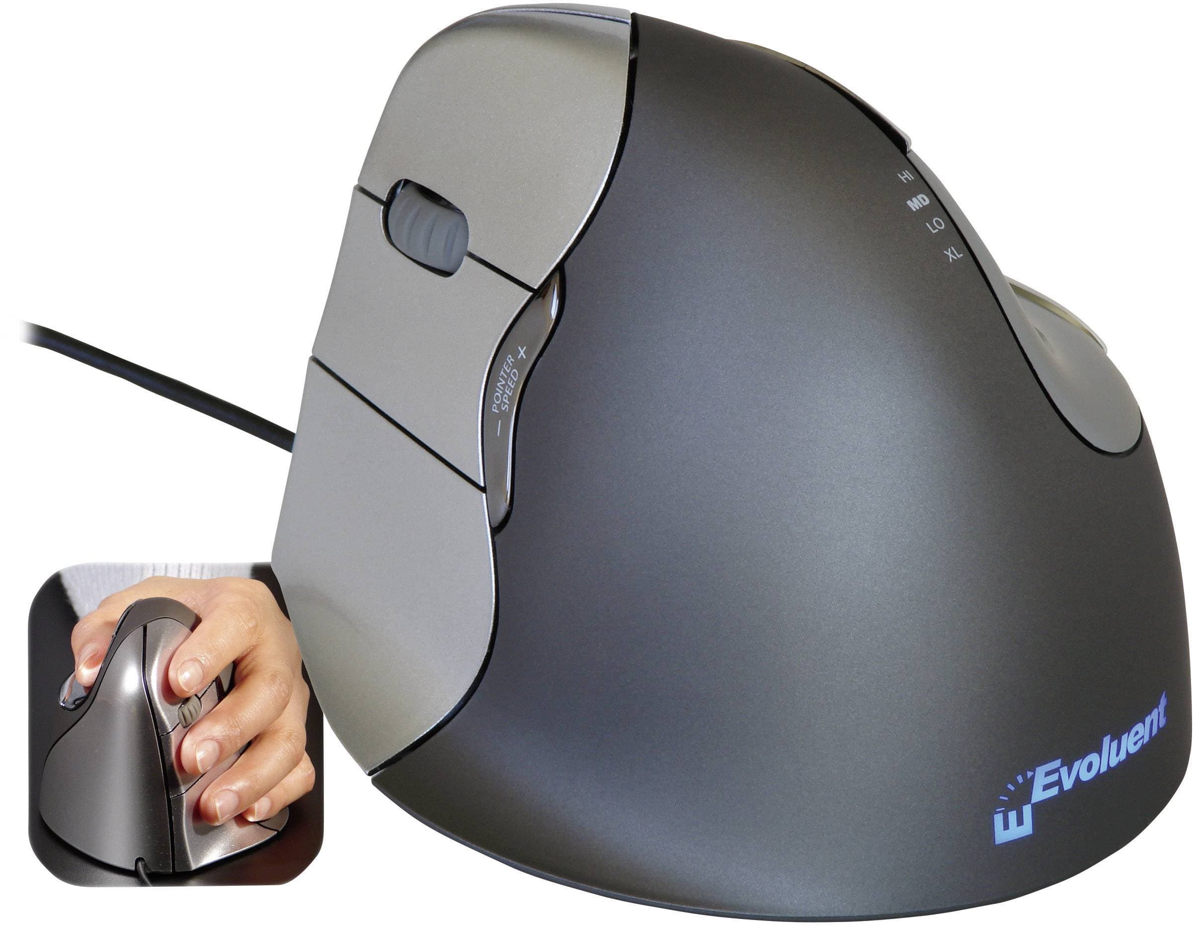 Evoluent Maus Verticalmouse 4 Links Grey Usb Retail