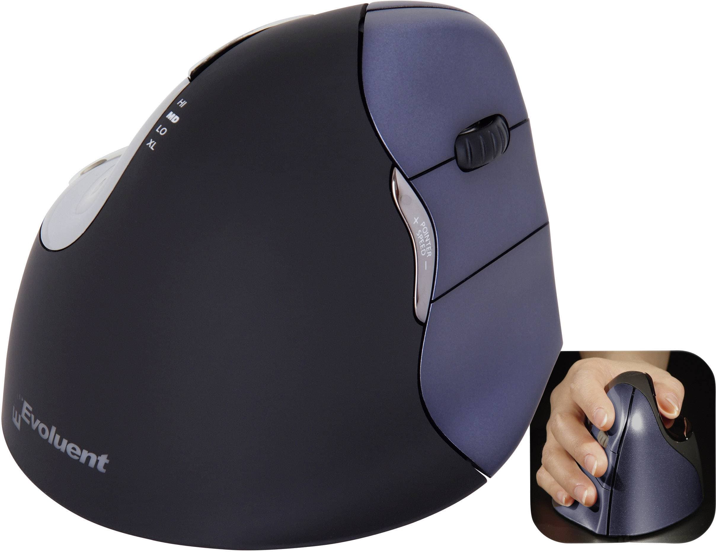 Evoluent Maus Verticalmouse 4 Rechts Drahtlos Black/Silver Retail