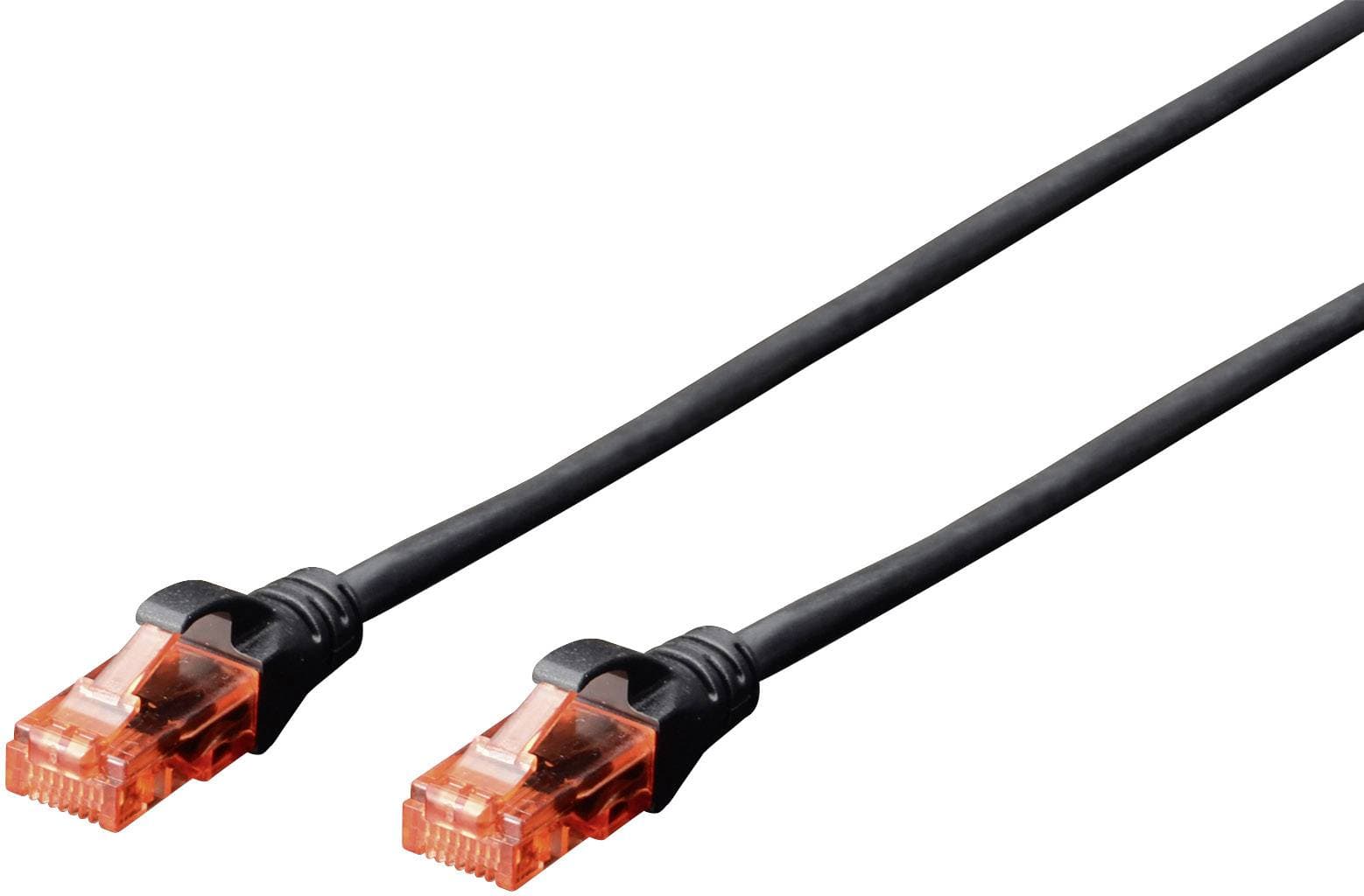 Digitus Patchkabel Rj45 U/Utp Cat6 3.00m Schwarz Hebelschut Polybeutel