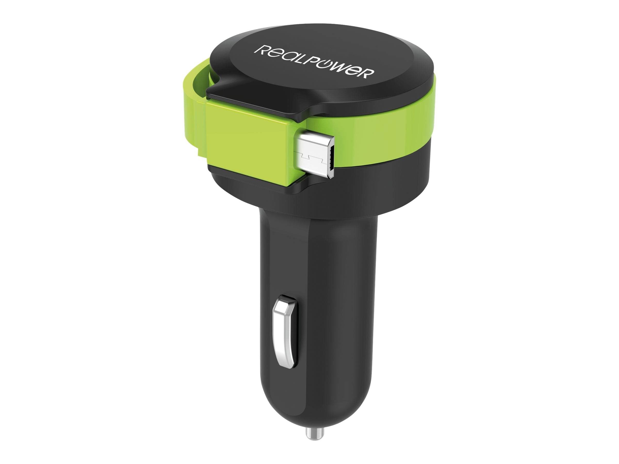 Realpower Kfz-Ladegerät Charger M 2400ma 1xusb 1xmicro-Usb