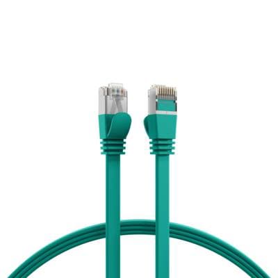 Efb Rj45 Flachpatchkabel U/Ftp Cat.6a Pvc 5.00m Grün