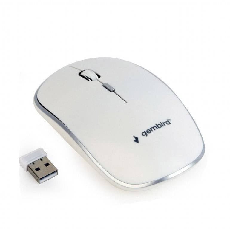Gembird Maus Opt Wireless 4 Tasten Inkl. Nano Usb Weiß